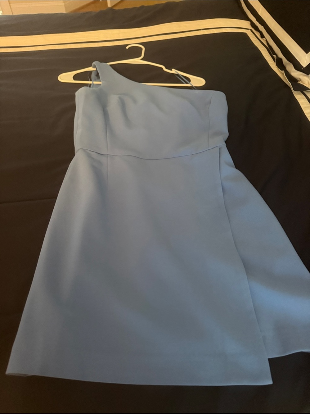 French Connection Light Blue One-Shoulder A-Line Dress